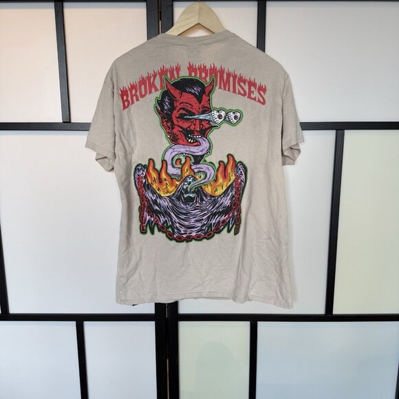 Broken Promises WORST IN ME TEE SAND size large 100% cotton Never Forgive forget - Picture 12 of 16